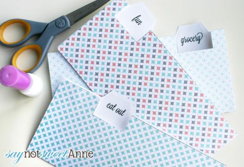 DIY Printable Budget Envelopes | Print, cut and assemble an envelope for every budget! | Saynotsweetanne.com