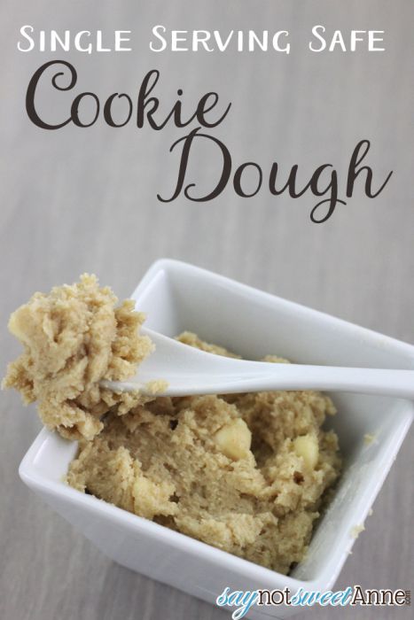 Single serving safe to eat cookie dough! | Perfect for that little treat without all the fuss or hassle! | saynotsweetanne.com