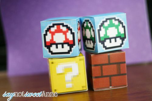 Easy Printable Mario Boxes - great for decor, gifts or play! | saynotsweetanne.com