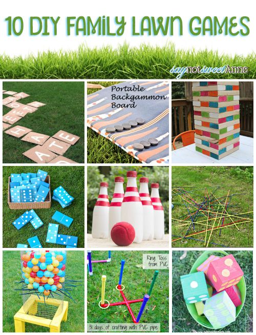 10 easy DIY Family Lawn Games! Make one (or several) of these awesome games and spend a little more time outside this summer! | saynotsweetanne.com